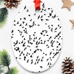 Flock Birds Animals Flying Oval Ornament (Two Sides)