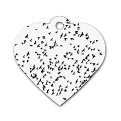 Flock Birds Animals Flying Dog Tag Heart (One Side)