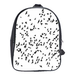 Flock Birds Animals Flying School Bag (Large)