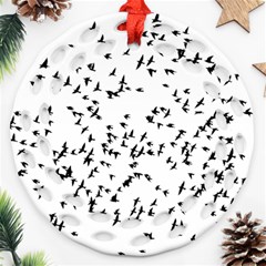 Flock Birds Animals Flying Ornament (Round Filigree)