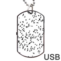 Flock Birds Animals Flying Dog Tag USB Flash (One Side)