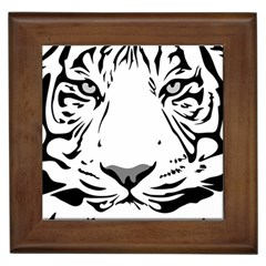 Tiger Pattern Animal Design Flat Framed Tiles by Simbadda