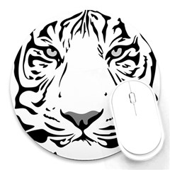 Tiger Pattern Animal Design Flat Round Mousepads by Simbadda