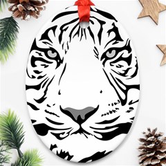 Tiger Pattern Animal Design Flat Ornament (oval)