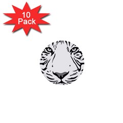 Tiger Pattern Animal Design Flat 1  Mini Buttons (10 Pack)  by Simbadda