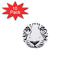 Tiger Pattern Animal Design Flat 1  Mini Magnet (10 Pack)  by Simbadda