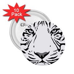 Tiger Pattern Animal Design Flat 2 25  Buttons (10 Pack)  by Simbadda