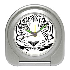 Tiger Pattern Animal Design Flat Travel Alarm Clocks by Simbadda