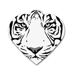 Tiger Pattern Animal Design Flat Dog Tag Heart (two Sides) by Simbadda