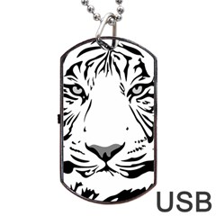 Tiger Pattern Animal Design Flat Dog Tag Usb Flash (one Side) by Simbadda