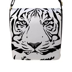 Tiger Pattern Animal Design Flat Flap Messenger Bag (l)  by Simbadda