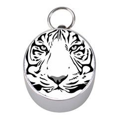 Tiger Pattern Animal Design Flat Mini Silver Compasses by Simbadda