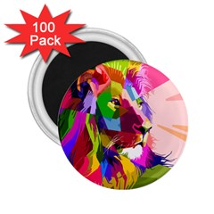 Animal Colorful Decoration Lion 2 25  Magnets (100 Pack)  by Simbadda