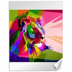 Animal Colorful Decoration Lion Canvas 12  X 16   by Simbadda