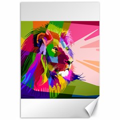 Animal Colorful Decoration Lion Canvas 12  X 18   by Simbadda