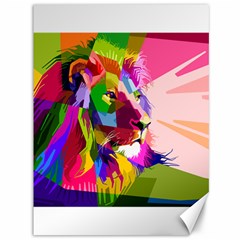 Animal Colorful Decoration Lion Canvas 36  X 48   by Simbadda