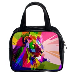 Animal Colorful Decoration Lion Classic Handbags (2 Sides) by Simbadda