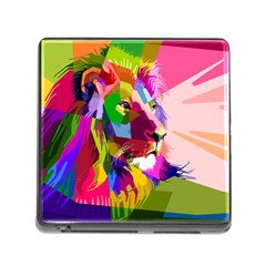 Animal Colorful Decoration Lion Memory Card Reader (square) by Simbadda