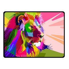 Animal Colorful Decoration Lion Fleece Blanket (small) by Simbadda