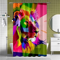 Animal Colorful Decoration Lion Shower Curtain 48  X 72  (small)  by Simbadda