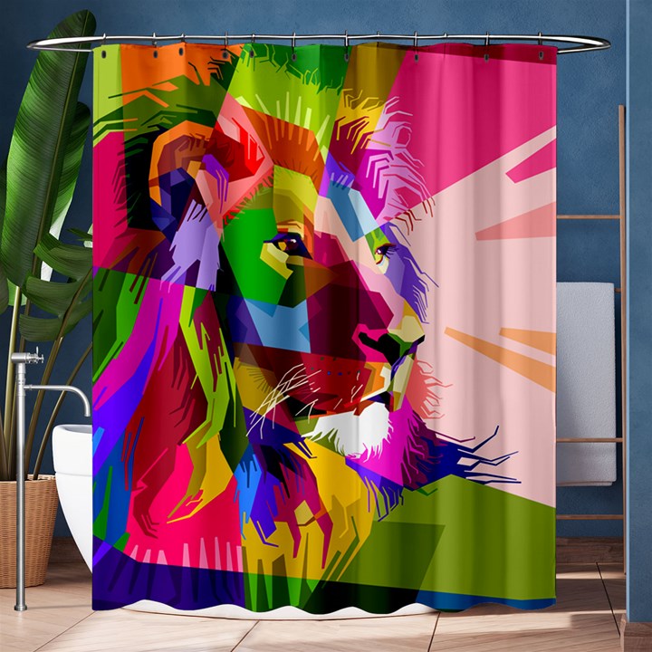 Animal Colorful Decoration Lion Shower Curtain 60  x 72  (Medium) 