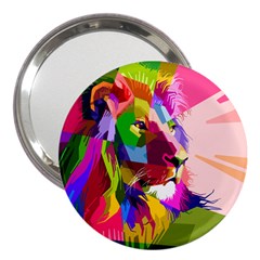 Animal Colorful Decoration Lion 3  Handbag Mirrors by Simbadda