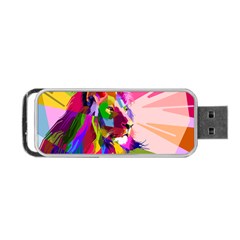 Animal Colorful Decoration Lion Portable Usb Flash (two Sides) by Simbadda