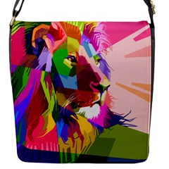 Animal Colorful Decoration Lion Flap Messenger Bag (s) by Simbadda