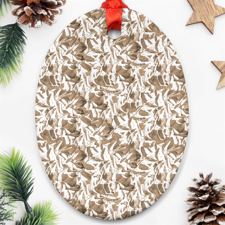 Leaves Texture Pattern Ornament (Oval)