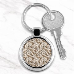 Leaves Texture Pattern Key Chains (round)  by dflcprints