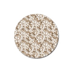 Leaves Texture Pattern Magnet 3  (round) by dflcprints