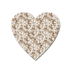 Leaves Texture Pattern Heart Magnet by dflcprints