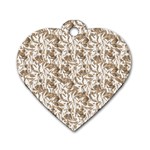 Leaves Texture Pattern Dog Tag Heart (One Side) Front