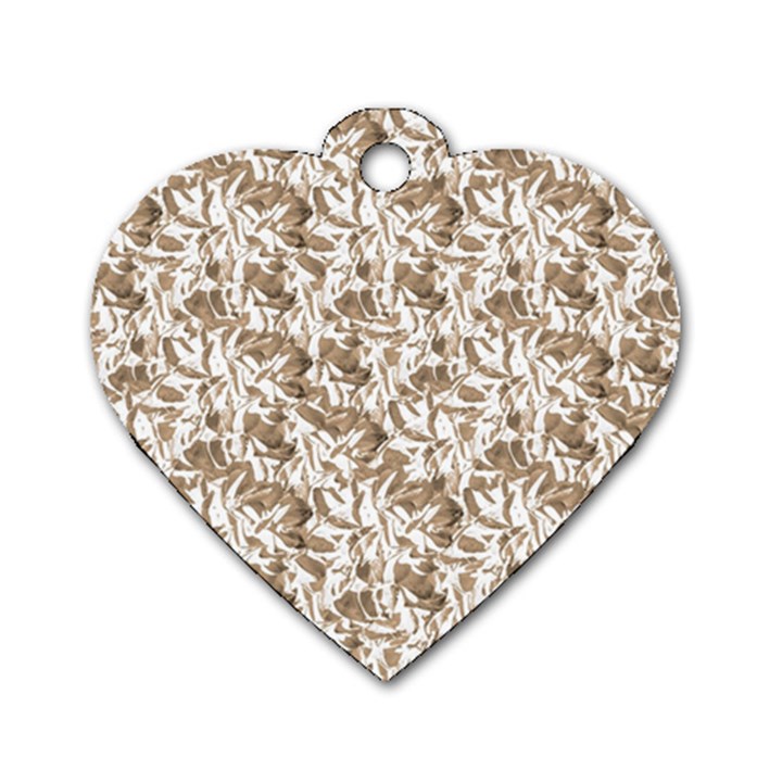 Leaves Texture Pattern Dog Tag Heart (One Side)