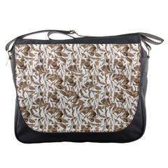 Leaves Texture Pattern Messenger Bags by dflcprints