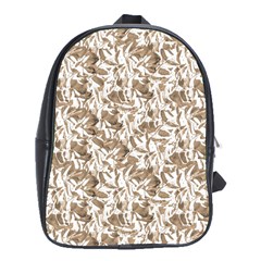 Leaves Texture Pattern School Bag (xl) by dflcprints