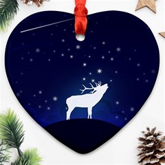 Design Painting Sky Moon Nature Ornament (heart)