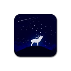 Design Painting Sky Moon Nature Rubber Coaster (square)  by Simbadda