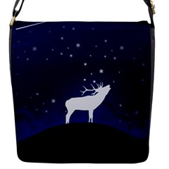 Design Painting Sky Moon Nature Flap Messenger Bag (s) by Simbadda