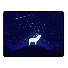 Design Painting Sky Moon Nature Double Sided Fleece Blanket (small)  by Simbadda