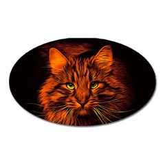 Cat Digiart Artistically Cute Oval Magnet by Simbadda