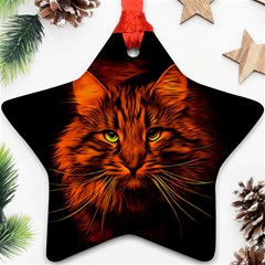 Cat Digiart Artistically Cute Star Ornament (two Sides) by Simbadda