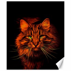 Cat Digiart Artistically Cute Canvas 8  X 10  by Simbadda