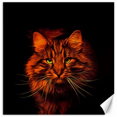 Cat Digiart Artistically Cute Canvas 12  X 12   by Simbadda