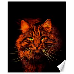 Cat Digiart Artistically Cute Canvas 16  X 20   by Simbadda