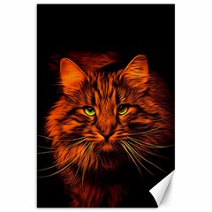 Cat Digiart Artistically Cute Canvas 20  X 30   by Simbadda