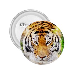 Tiger Watercolor Colorful Animal 2 25  Buttons by Simbadda