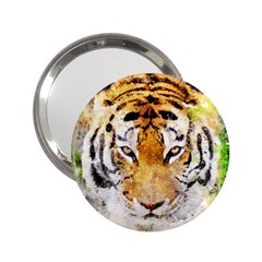 Tiger Watercolor Colorful Animal 2 25  Handbag Mirrors by Simbadda