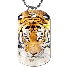 Tiger Watercolor Colorful Animal Dog Tag (one Side) by Simbadda