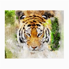 Tiger Watercolor Colorful Animal Small Glasses Cloth by Simbadda